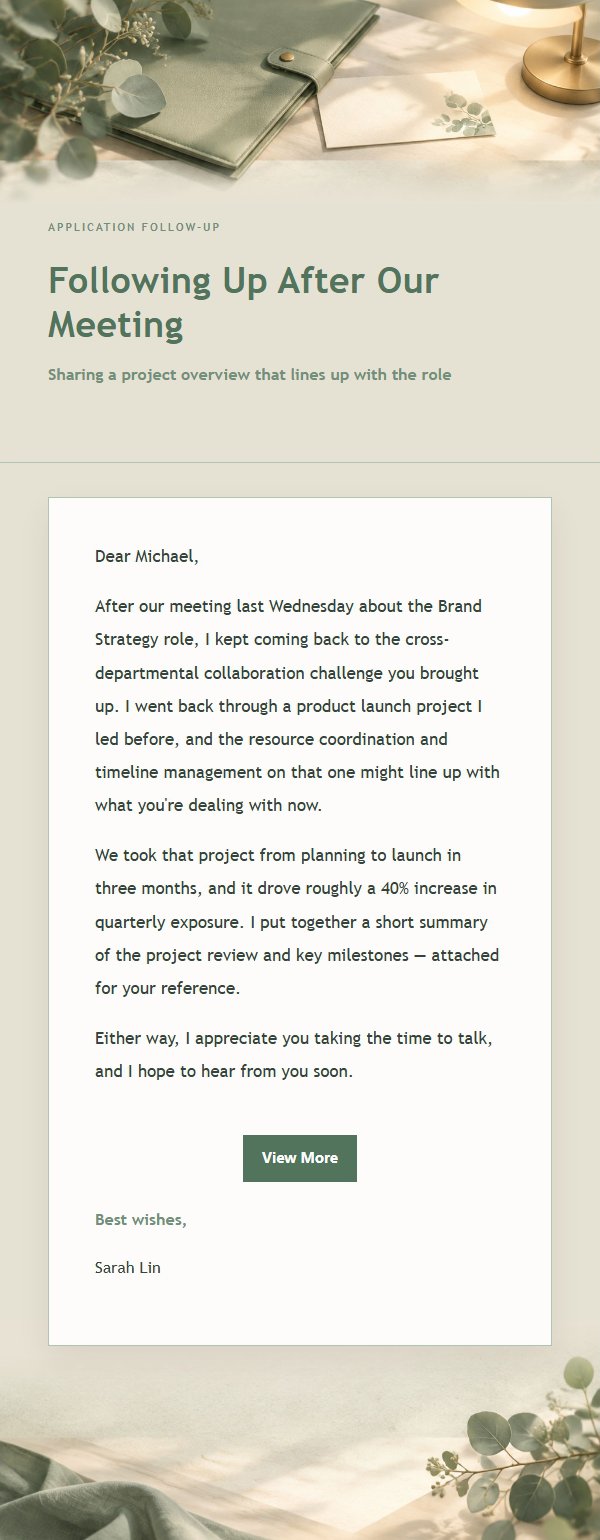 Sage & Ivory Interview Thank-You Email 2