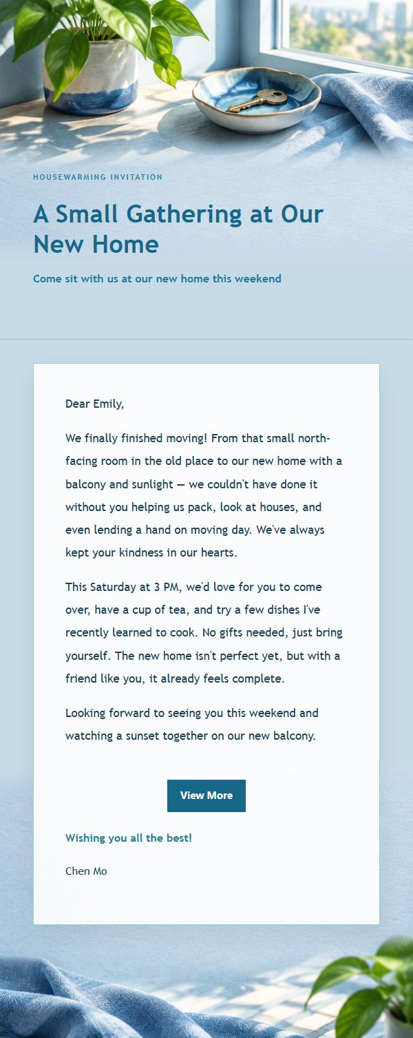 Cobalt Teal Housewarming Blessing Email 2