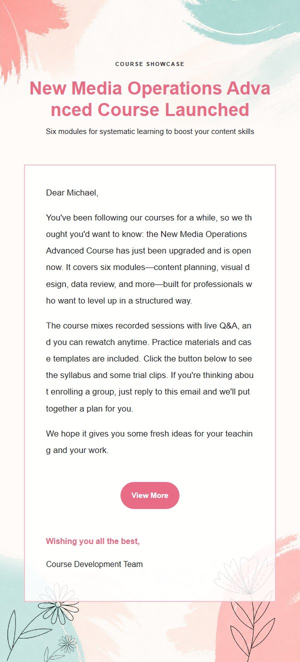 Coral Teal Brushstroke Multi-Scenario Email Template 2