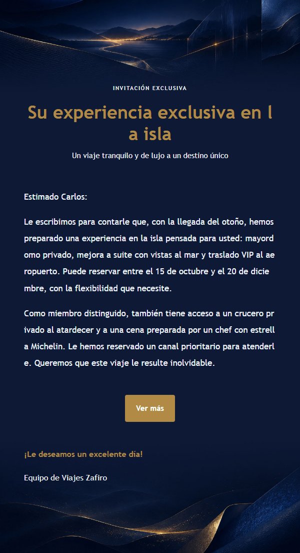 Invitación de Viaje con Zafiro Azul Medianoche