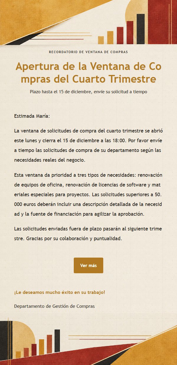 Recordatorio de Presupuesto en Ocre 2