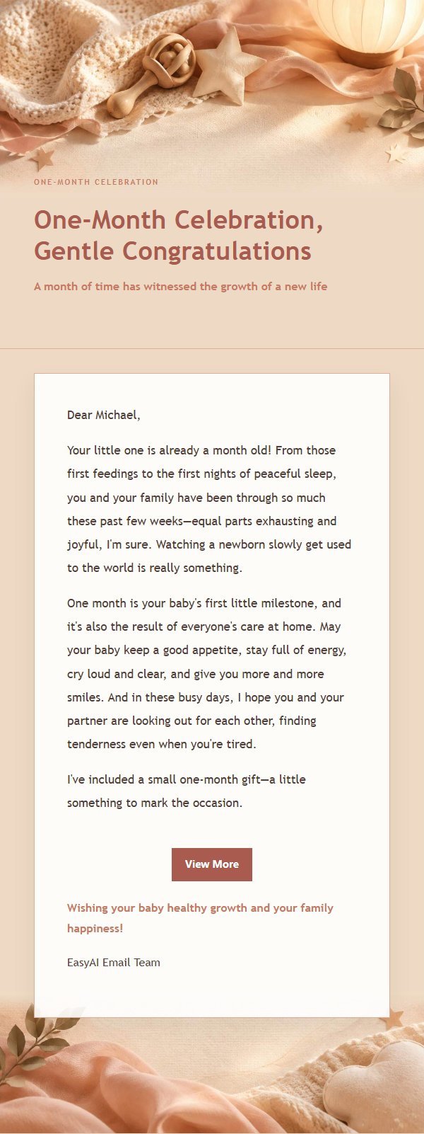 Coral Champagne Newborn Blessing Email 2