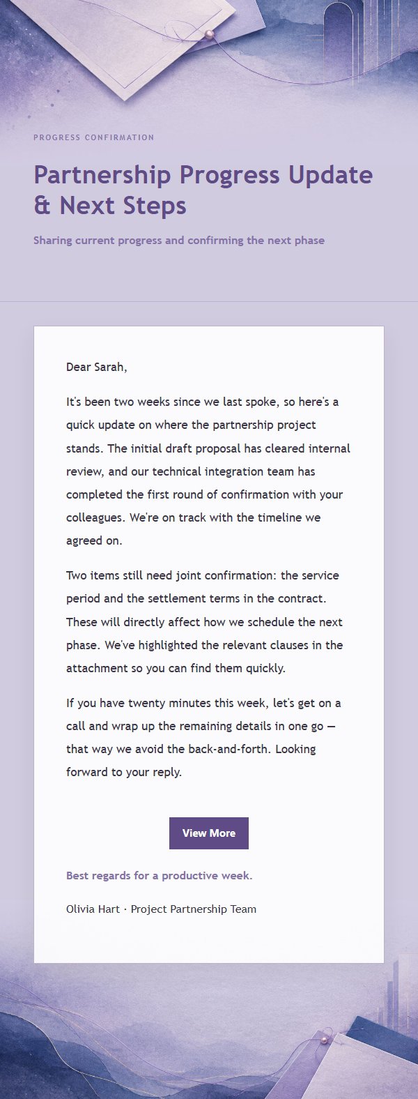 Lilac Ink Business Follow-Up Email 2