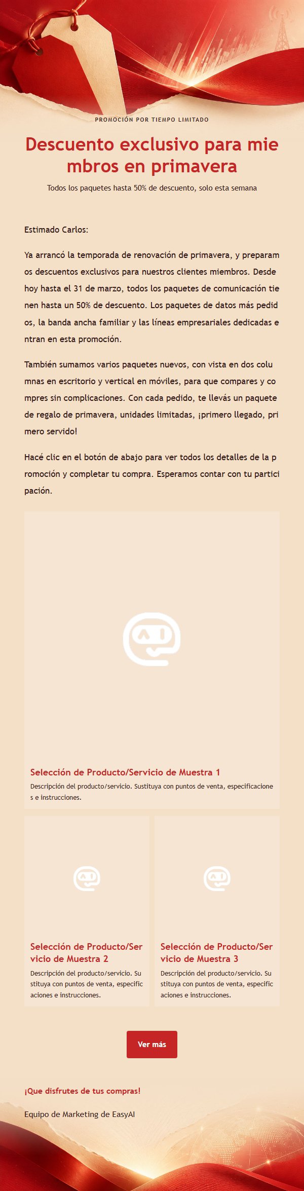 Promoción Rojo y Crema