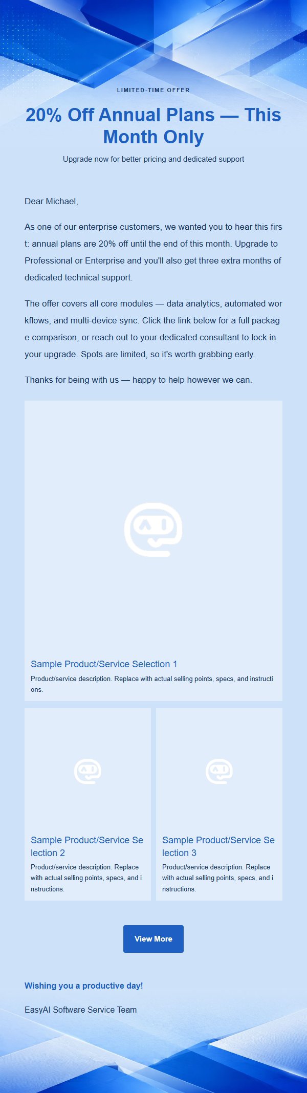 Cobalt Blue Software Service Promo Email 2
