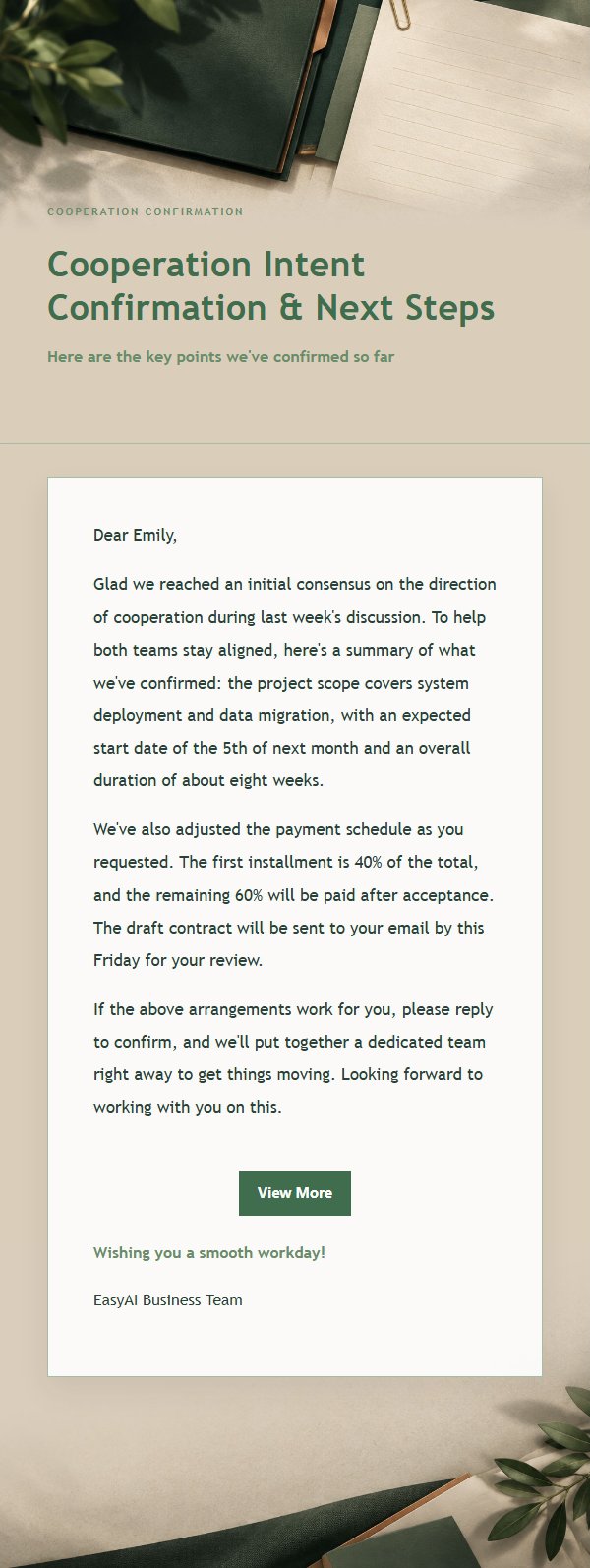 Forest Copper Proposal & Quote Email 2