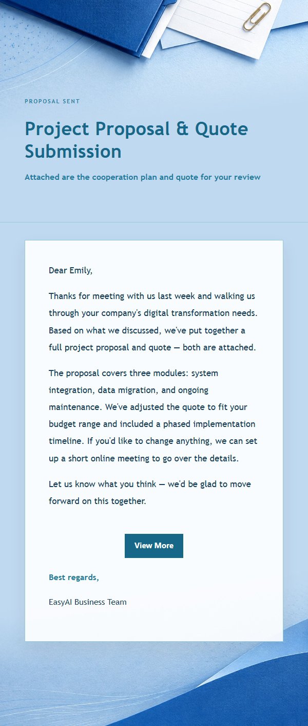 Cobalt Teal Proposal & Quote Email