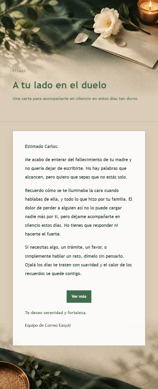 Carta de Condolencia Bosque y Cobre