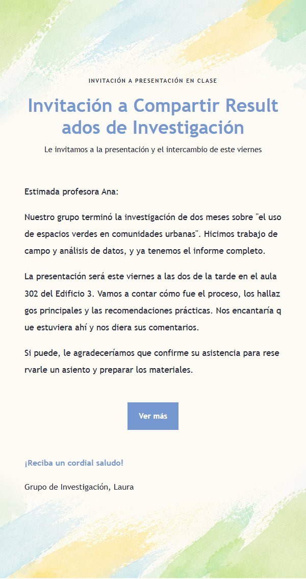 Plantilla de Correo Multiuso con Acuarela Suave