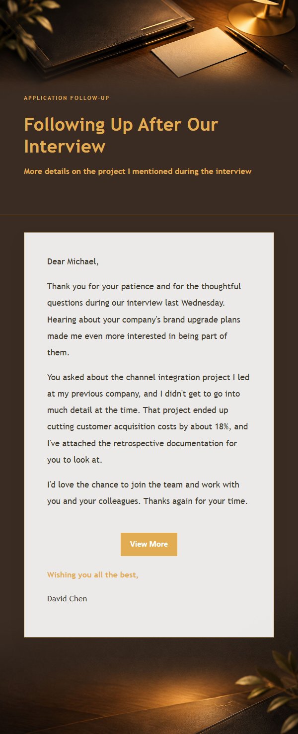 Charcoal Amber Post-Interview Thank-You Email 2