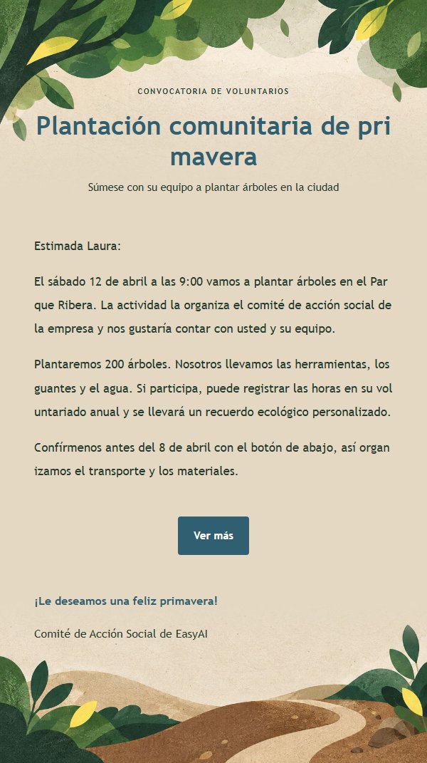 Aviso de Acción Social Verde Bosque