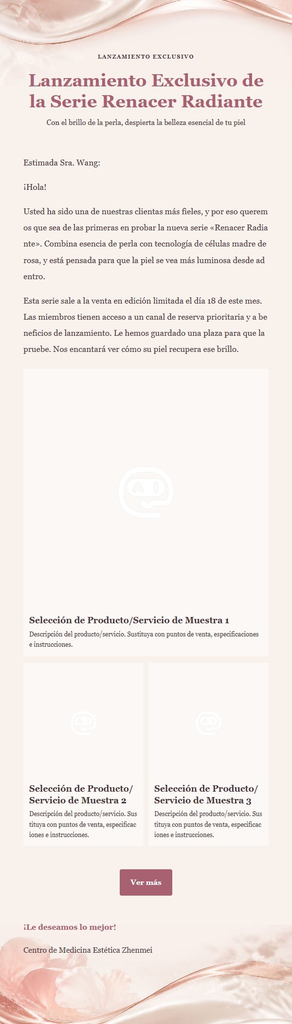 Correo de Marketing Premium Perla y Rosa