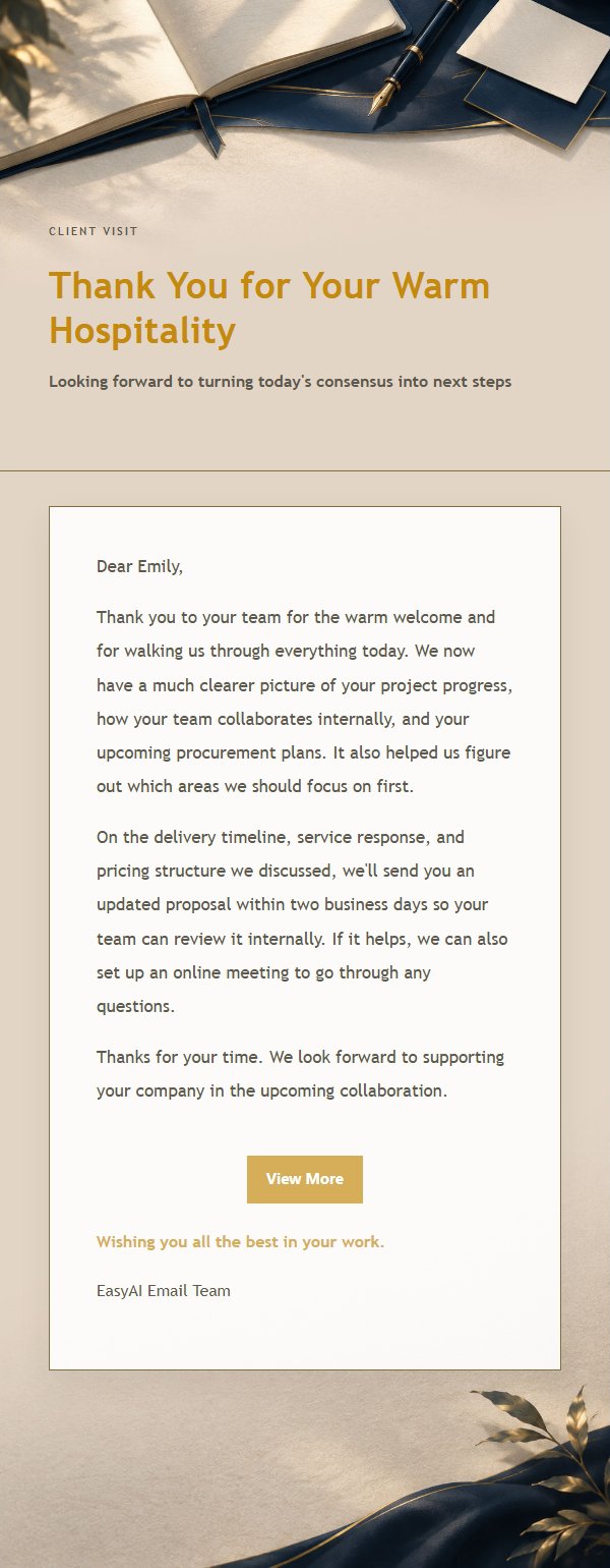 Navy & Gold Post-Meeting Thank-You Email 2