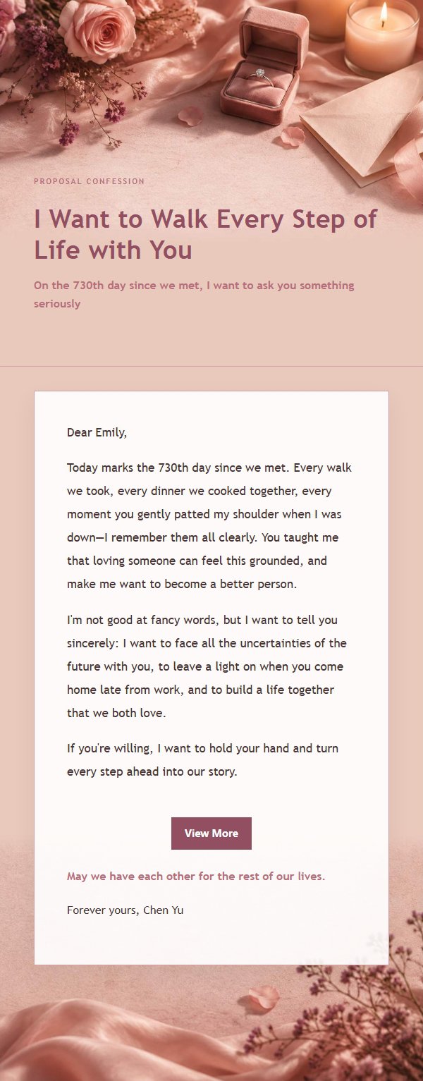 Rose Editorial Proposal Confession Email