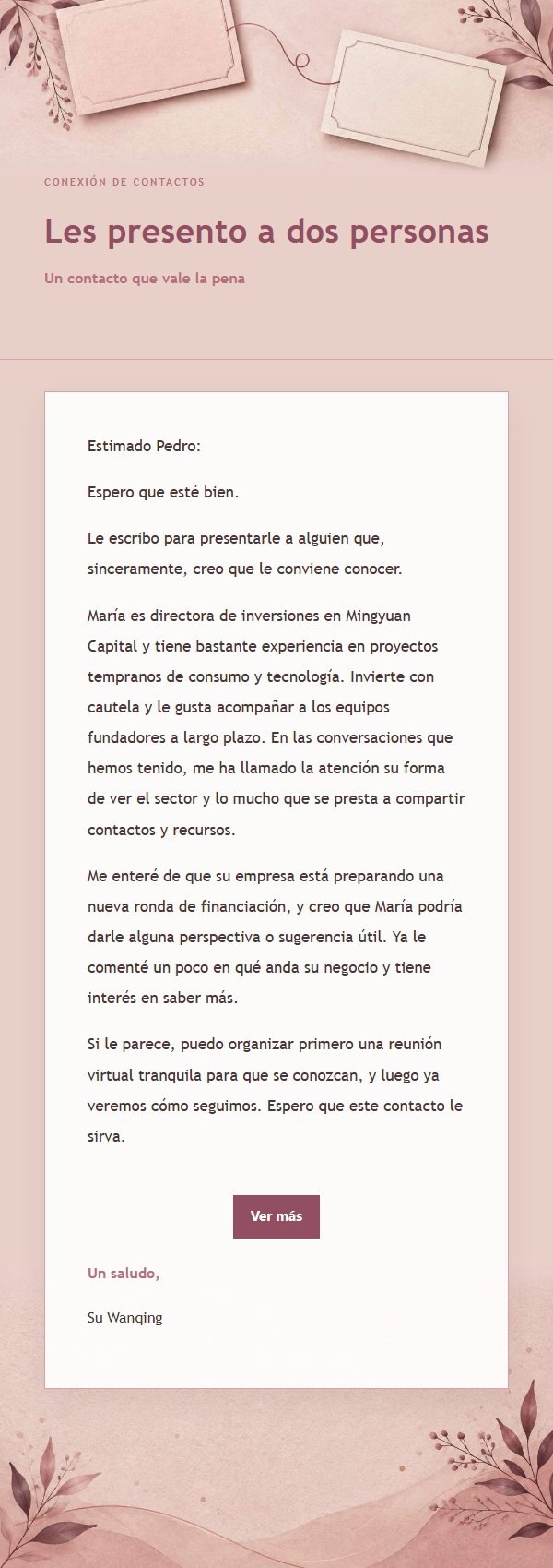 Correo de Recomendación Comercial Estilo Editorial Rosa 2