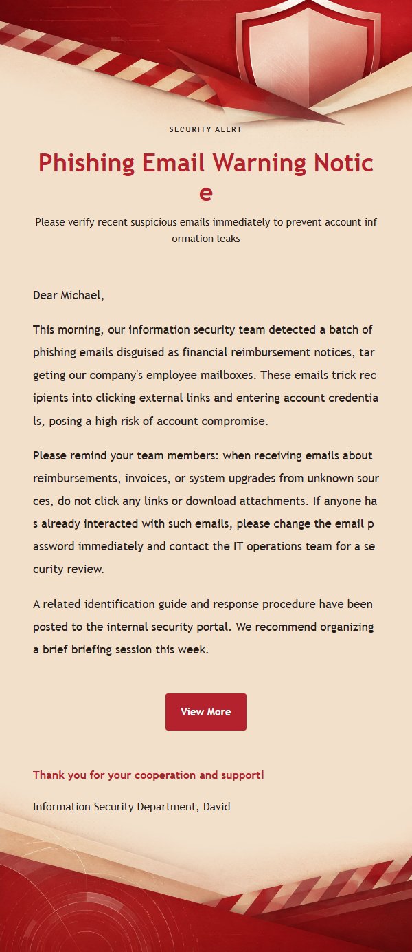 Red & Cream Security Alert Email