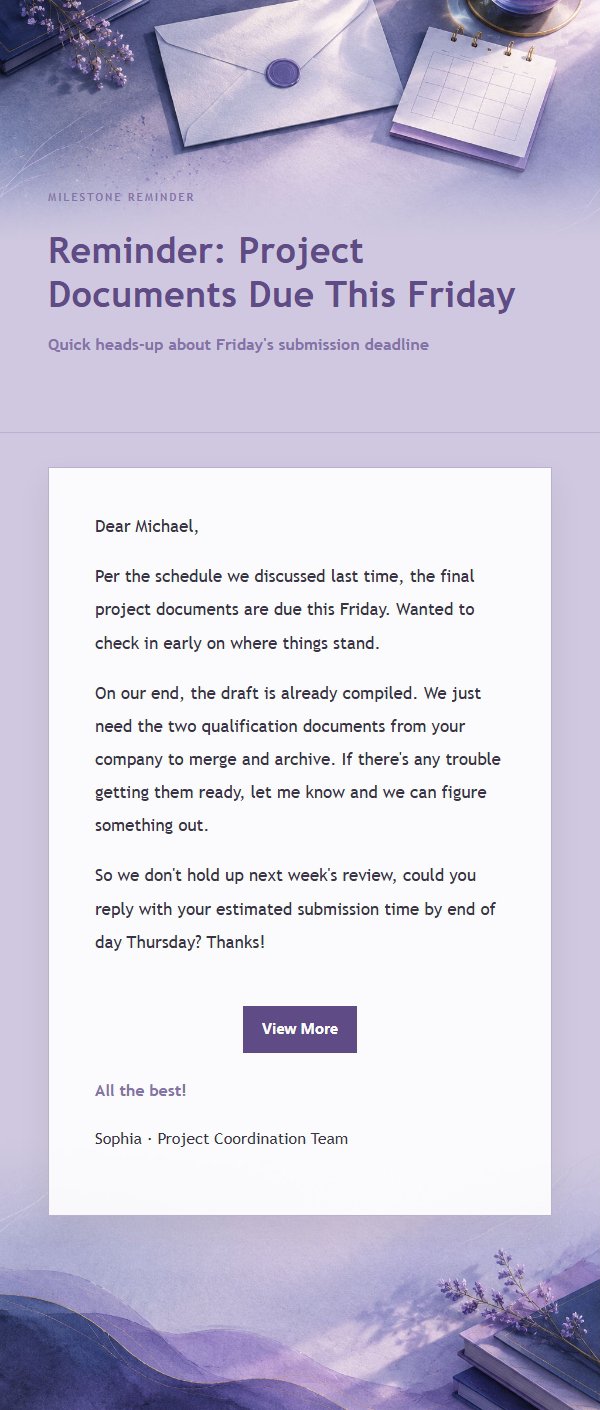 Lilac Ink Courteous Follow-Up Email 2