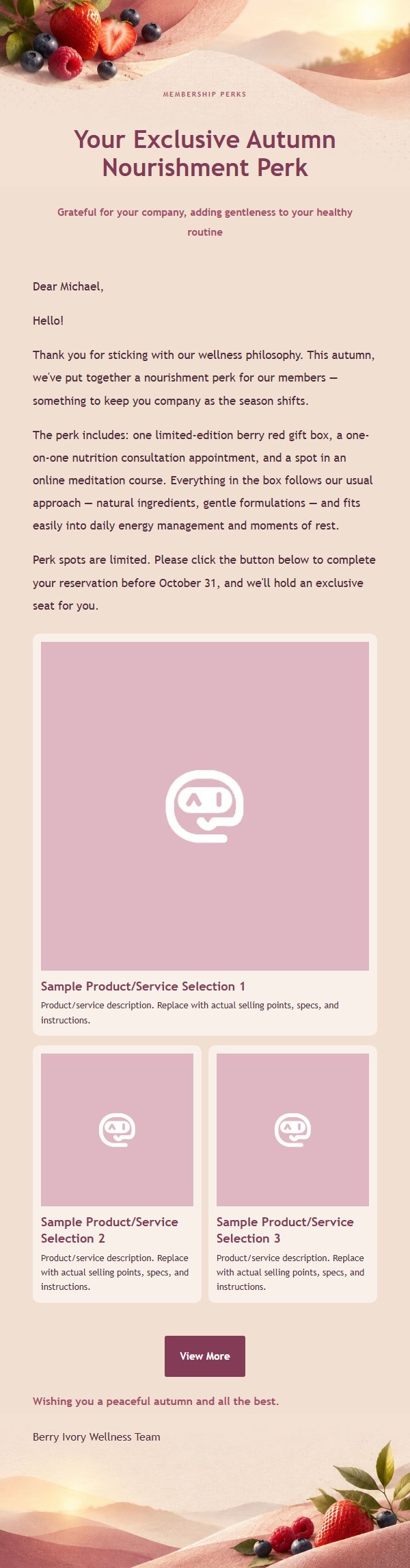 Berry Ivory Wellness Email 2