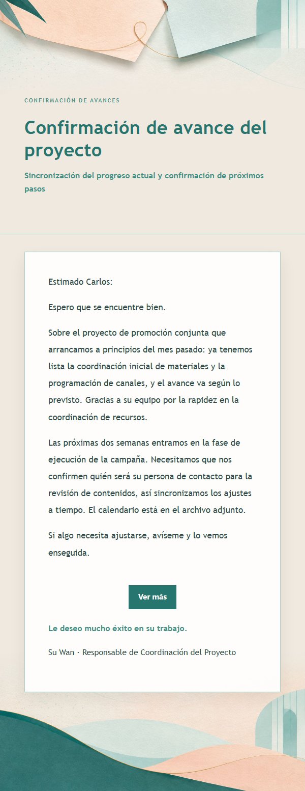 Correo de Seguimiento Colaboración Melocotón y Verde 2