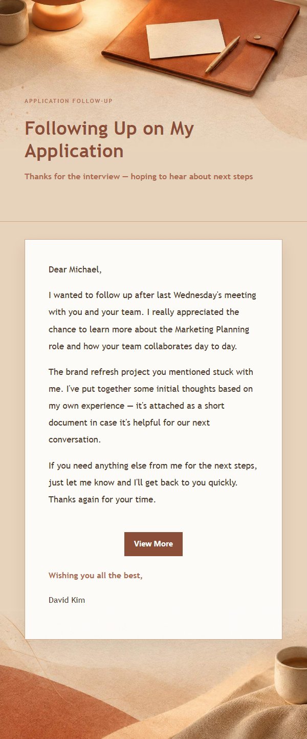Terracotta Cream Post-Interview Thank-You Email 2
