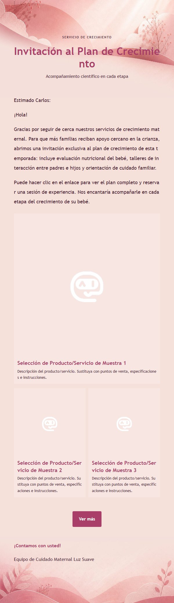 Correo de Marketing Maternal Rosa y Baya 2