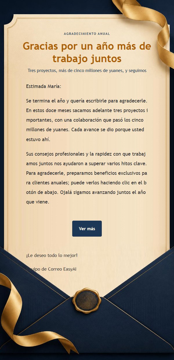 Carta de Agradecimiento Comercial Azul Medianoche 2