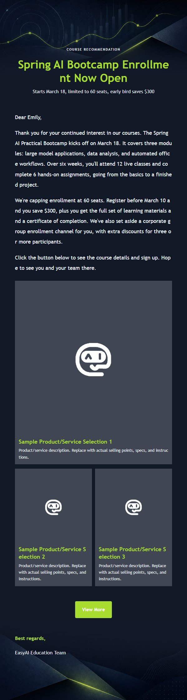 Navy Lime Signal Education Marketing Email