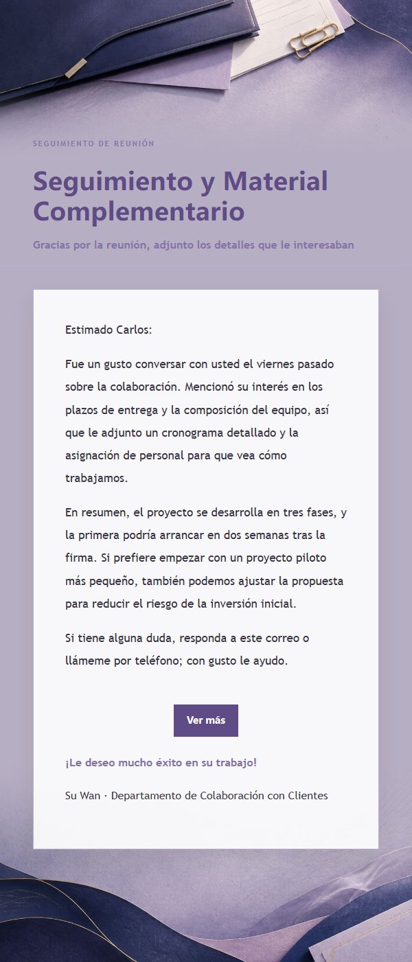 Correo de Propuesta y Cotización Estilo Lila Tinta 2