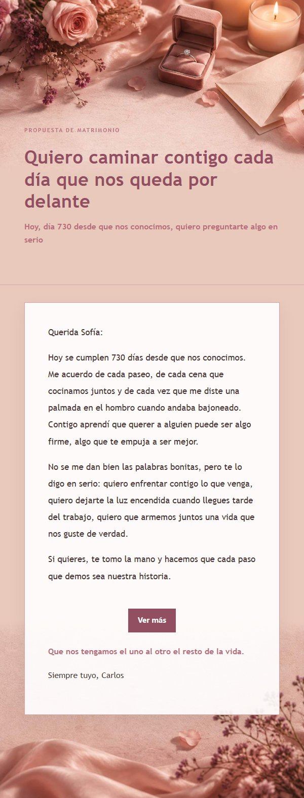 Carta de Propuesta con Estilo Editorial de Rosas