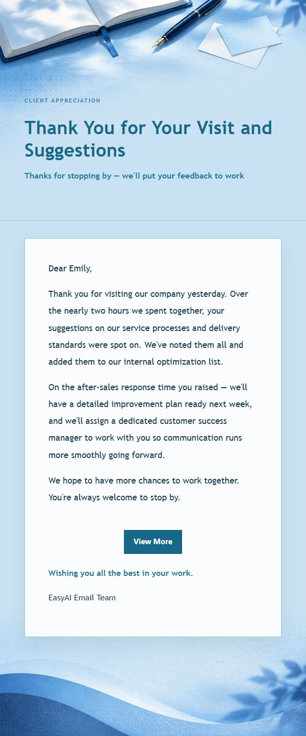 Cobalt Teal Post-Meeting Thank-You Email 2