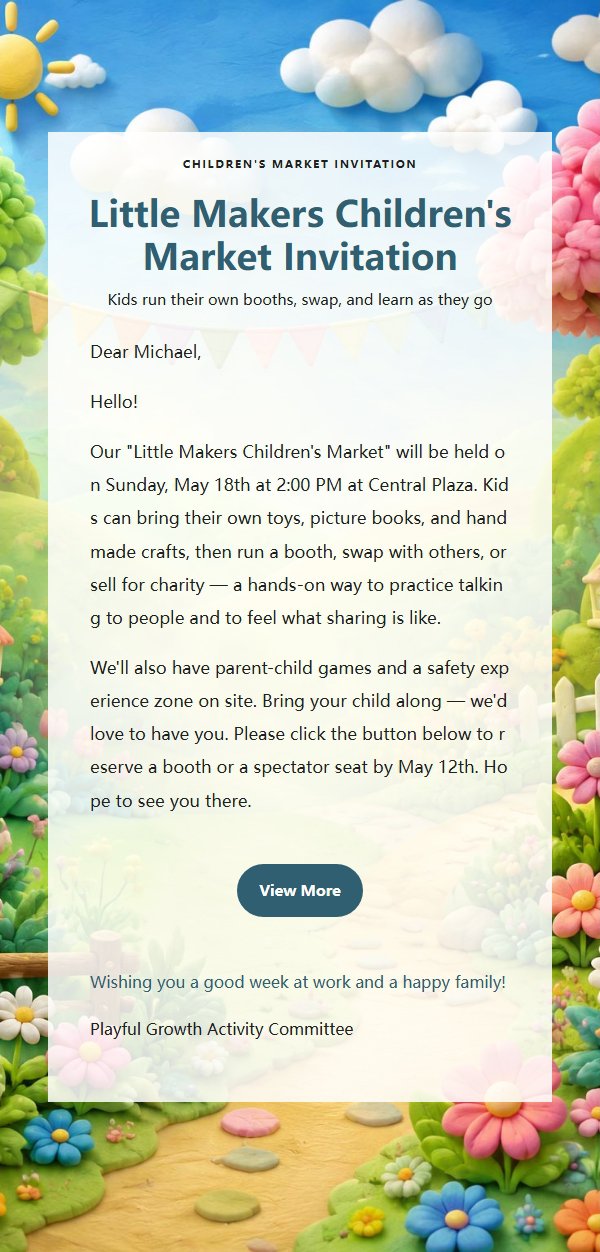 Sunny Sky Family Invitation Email 2