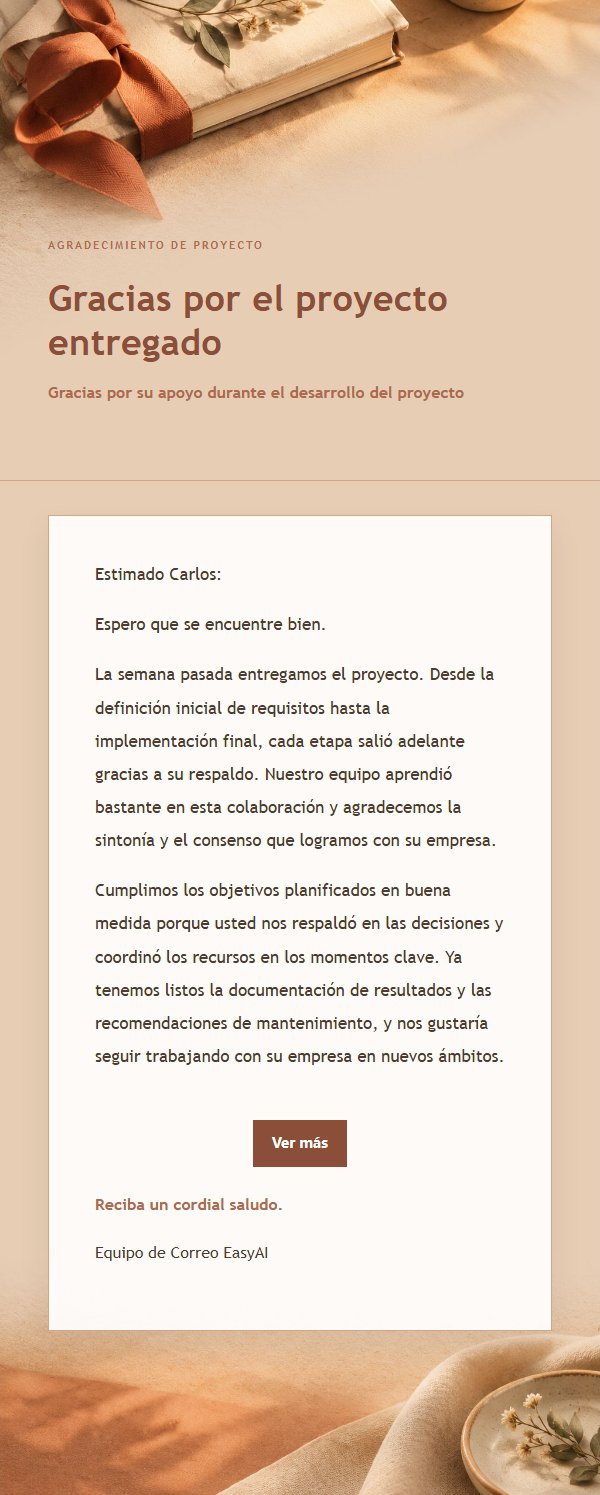 Agradecimiento Terracota y Crema por Proyecto