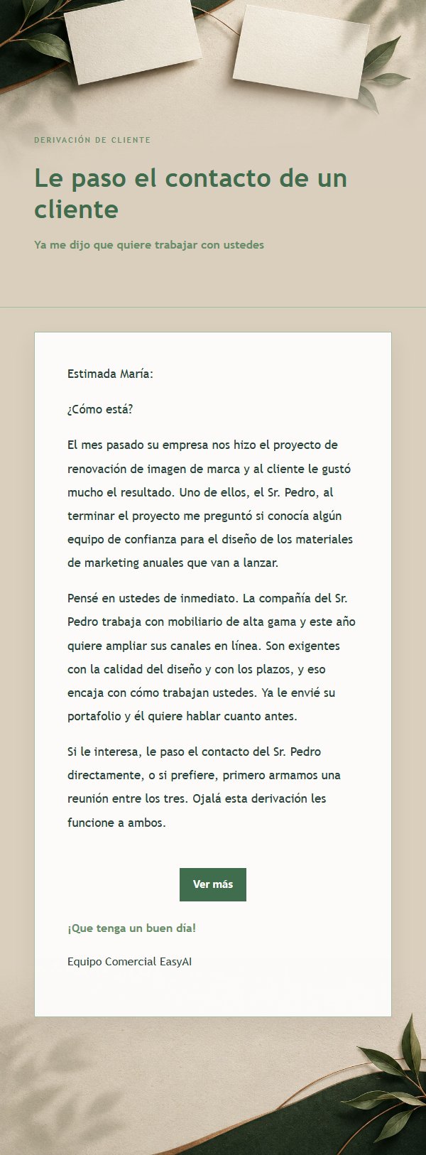 Correo de Recomendación Comercial Bosque Cobre 2