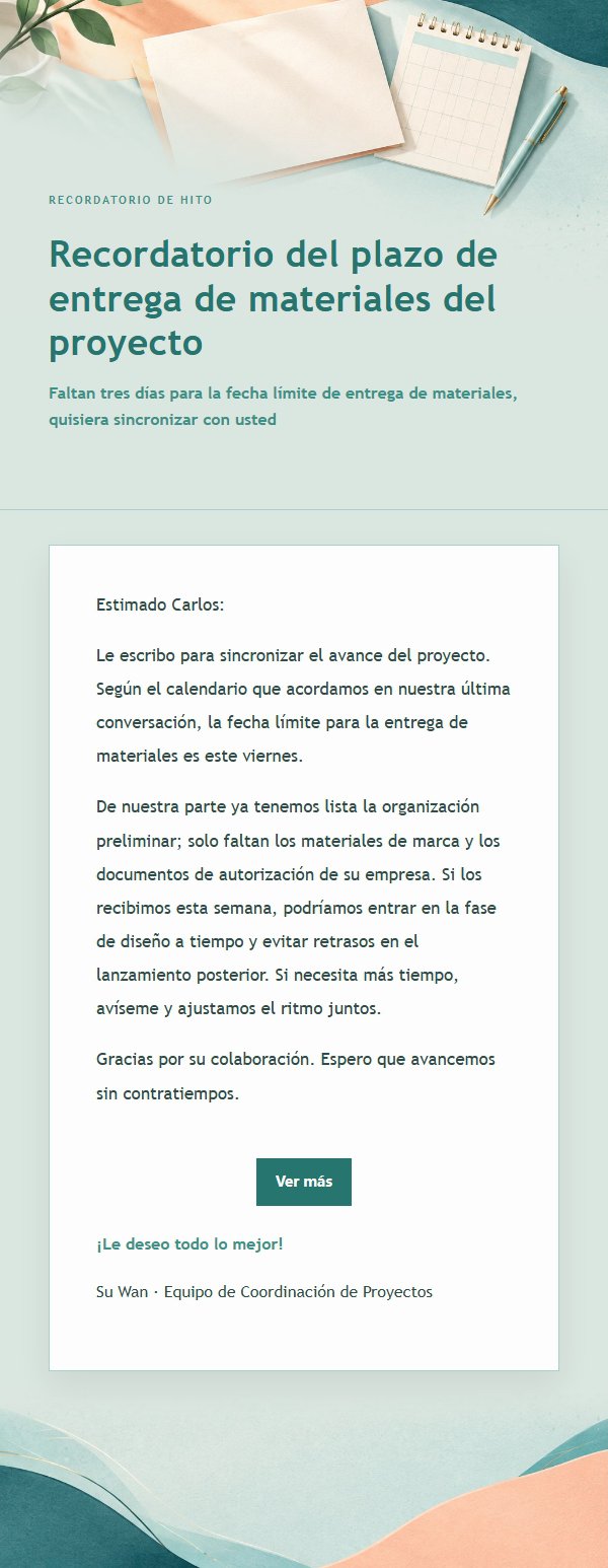Recordatorio Cortés Melocotón y Verde 2