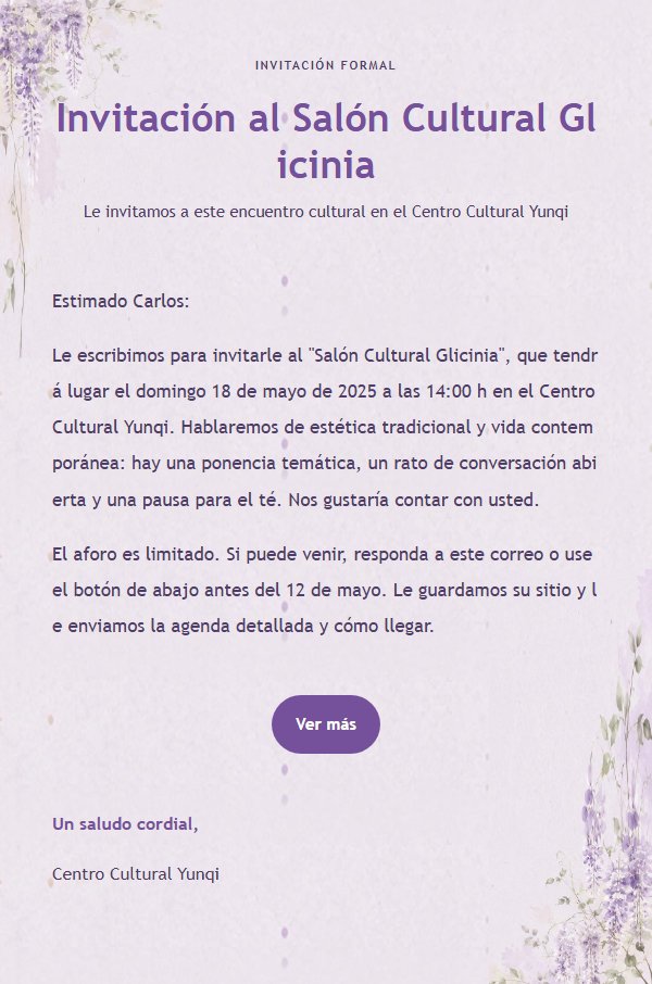 Invitación Elegante Glicinia