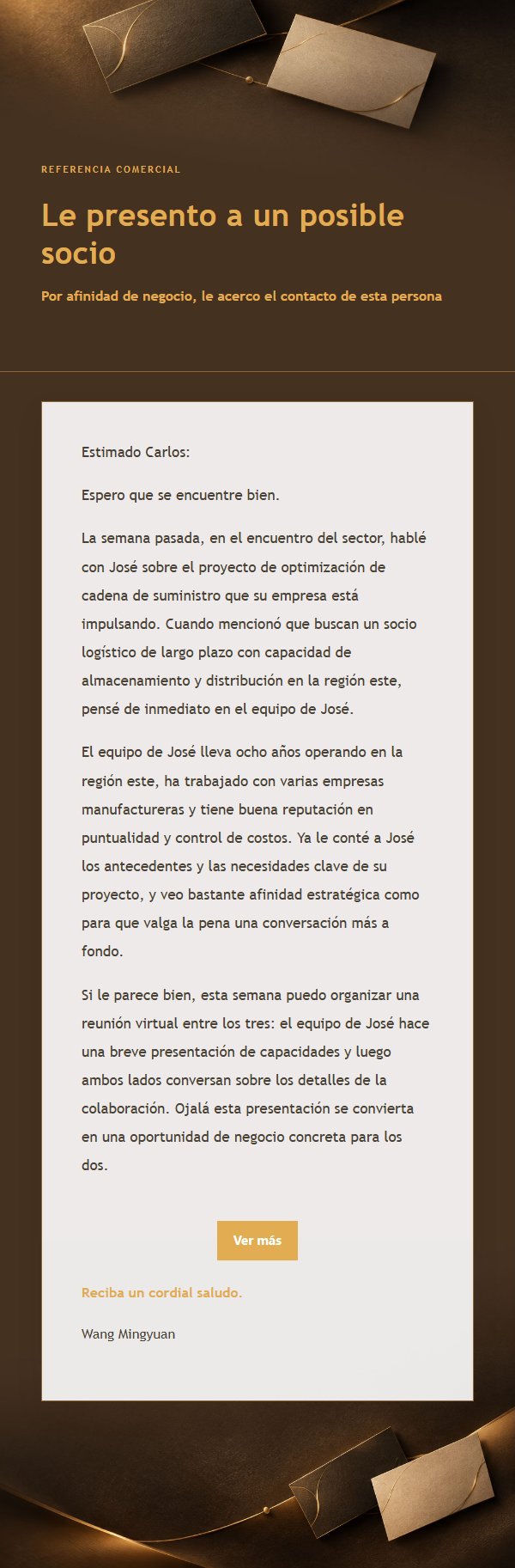 Correo de Referencia Comercial Carbón y Ámbar