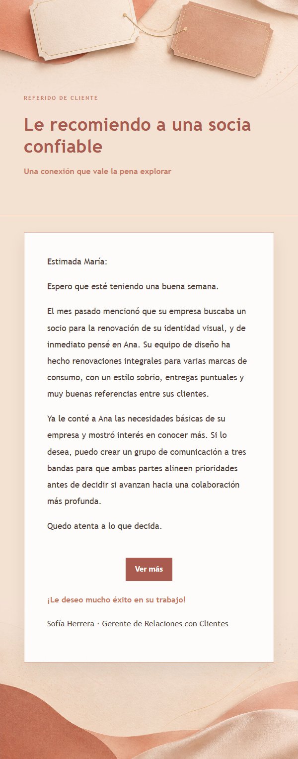 Carta de Recomendación Comercial Coral Champagne 2