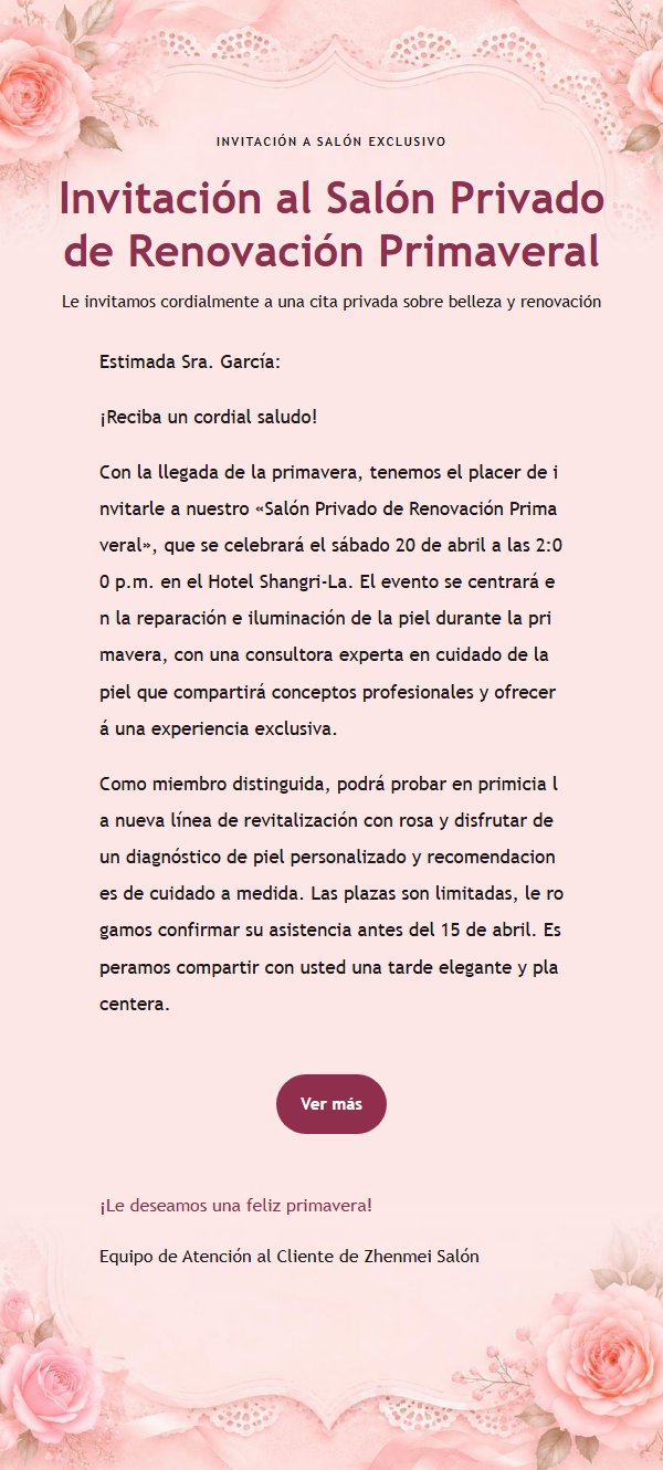 Invitación Salón de Belleza Rosa y Lila