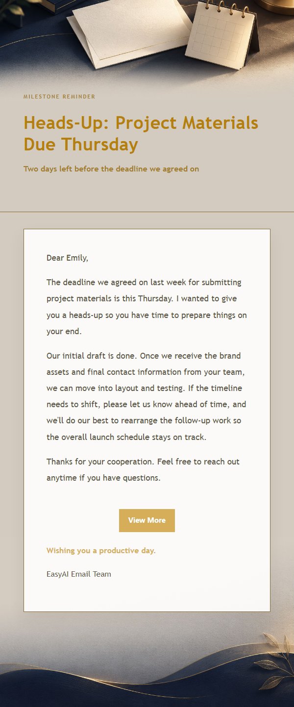 Navy & Gold Polite Follow-Up Email 2