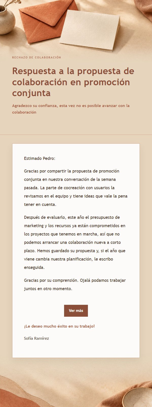 Correo de Rechazo Cortés Estilo Terracota 2