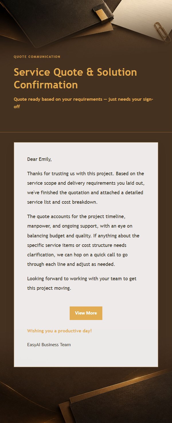 Charcoal Amber Proposal & Quote Email 2