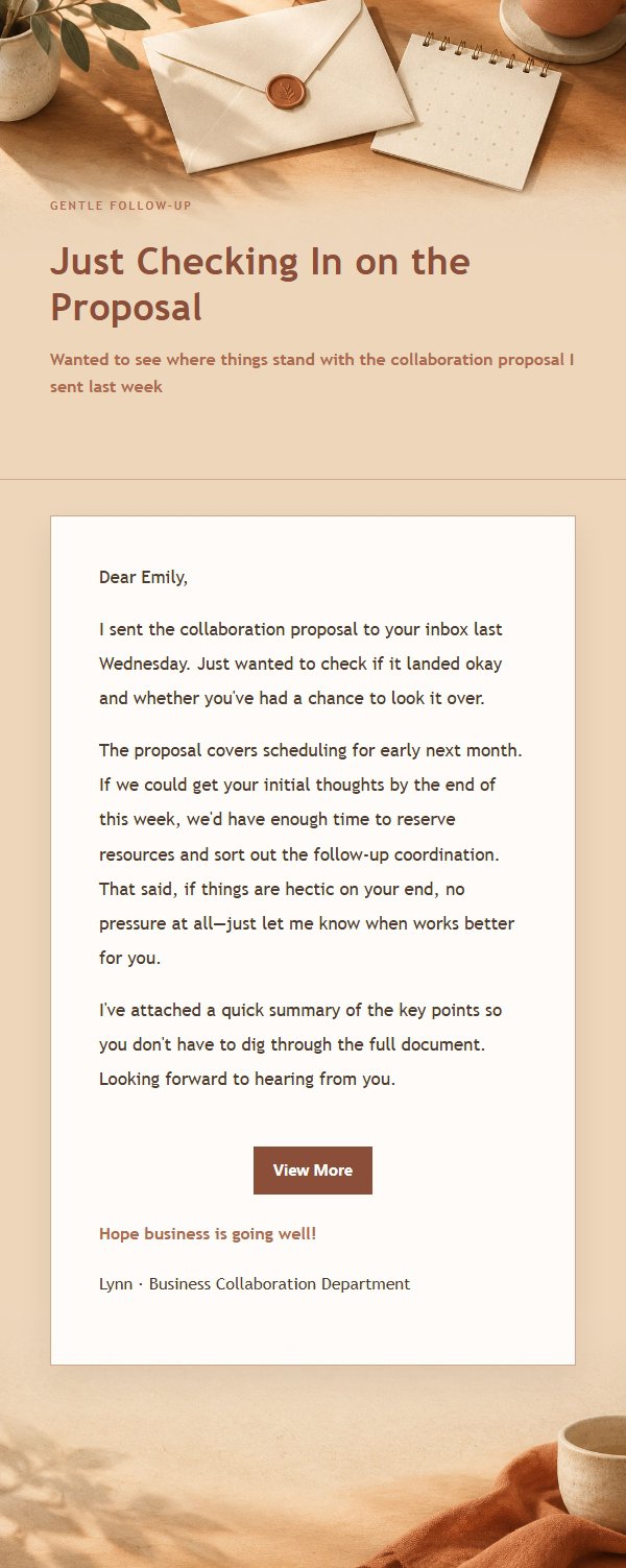 Terracotta Cream Polite Follow-Up Email