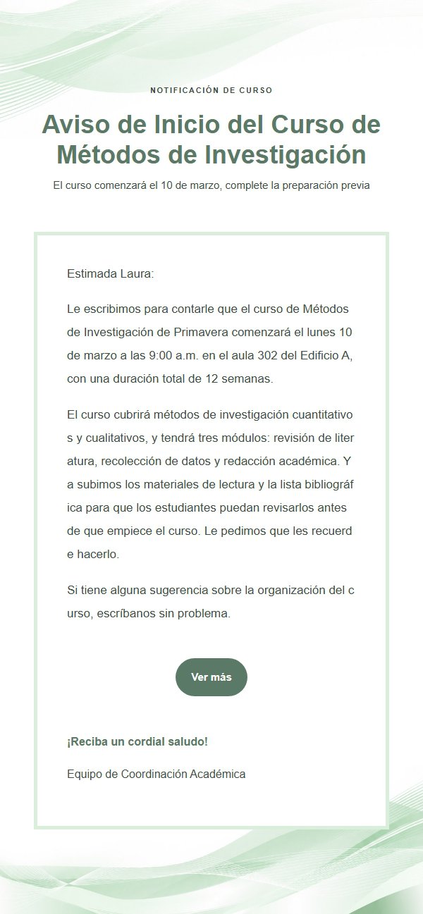 Plantilla de Correo Multiuso Onda Menta