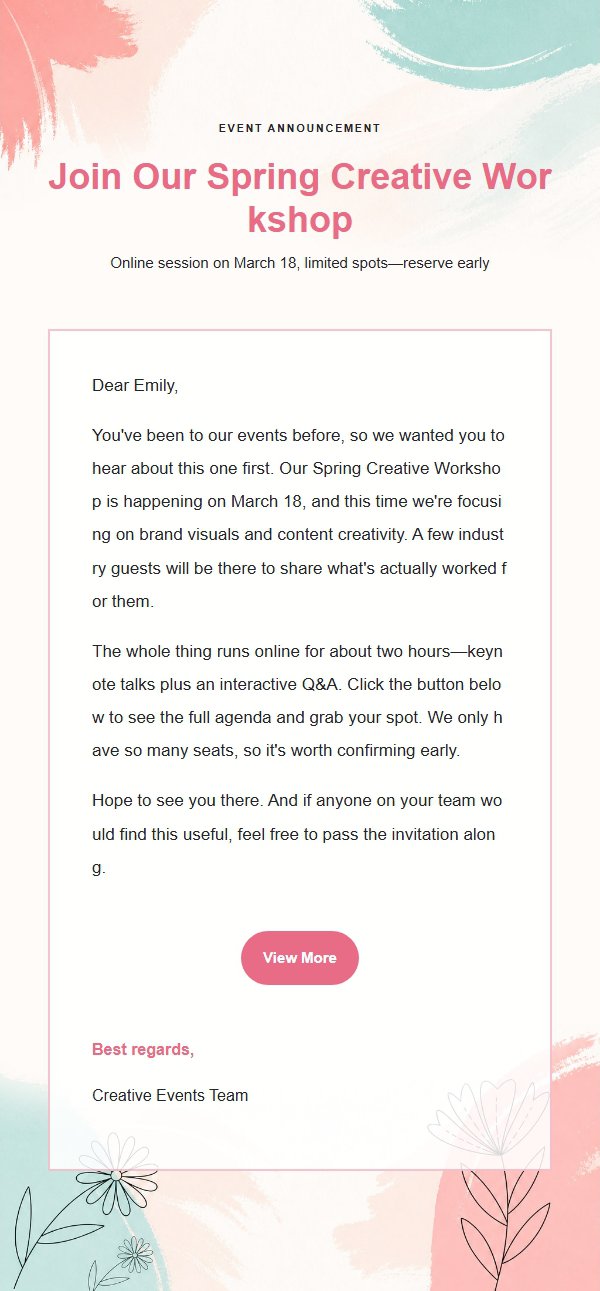 Coral Teal Brushstroke Multi-Scenario Email Template