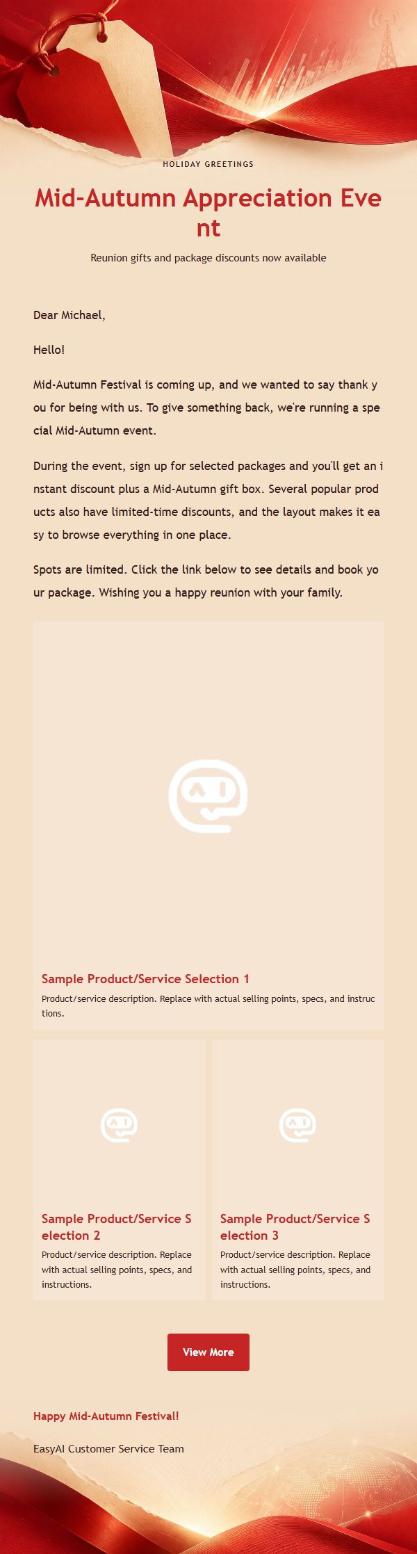 Red & Cream Promo Email Template 2