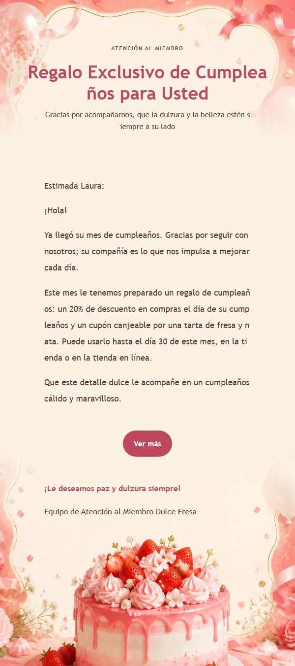 Tarjeta de Cumpleaños Dulce Fresa 2
