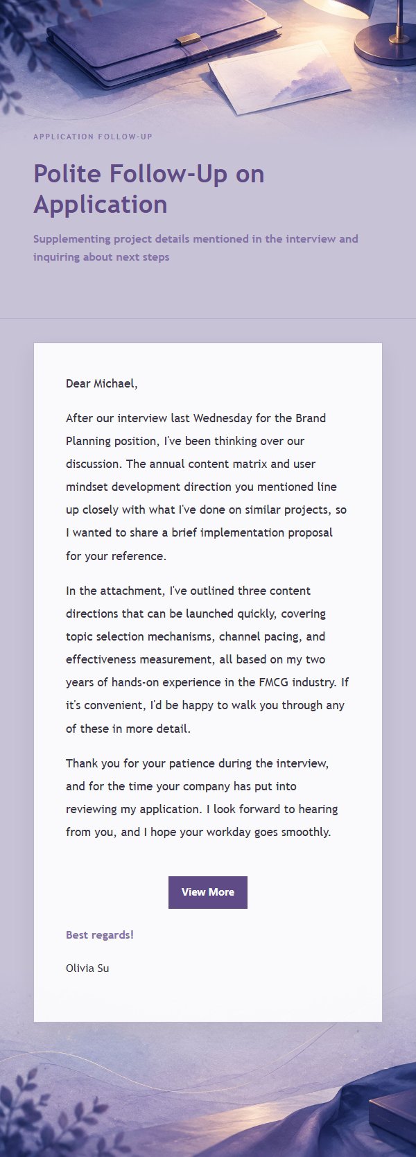 Lilac Ink Interview Thank-You Email 2