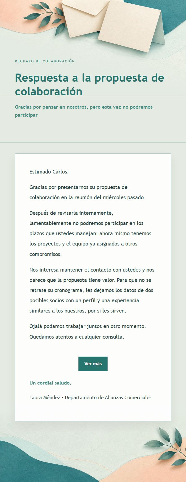 Melocotón y Verde Menta · Rechazo Cortés