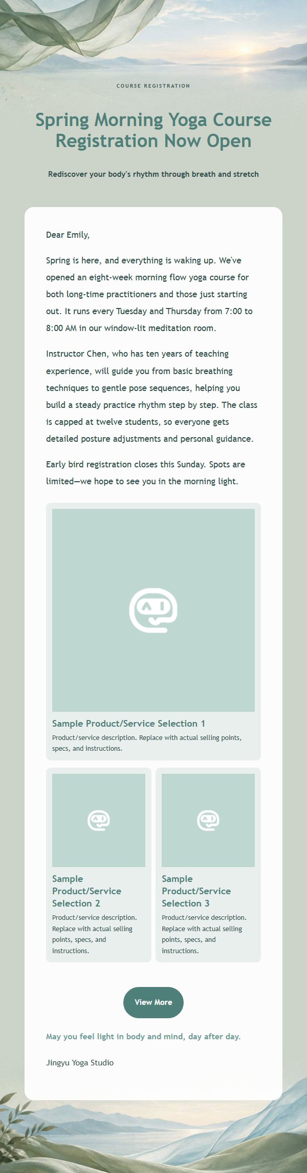 Sage & Sky Yoga Practice Email