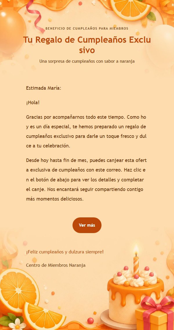 Correo de Cumpleaños Naranja Retro 2